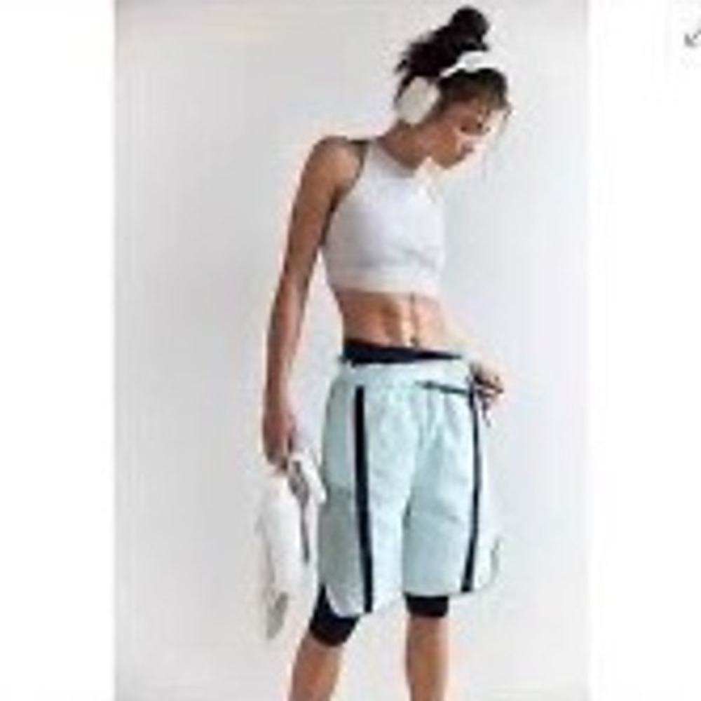 Free People Movement The Way Home Shorts Mint Green Navy Blue Athletic Womens S